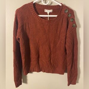 Pink Rose Sweater with button detail  XS brand new color: wine country